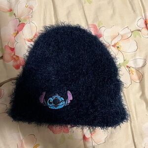 Disney Stitch Fuzzy Beanie Hat - Blue, Cold Weather, One Size Fits Most